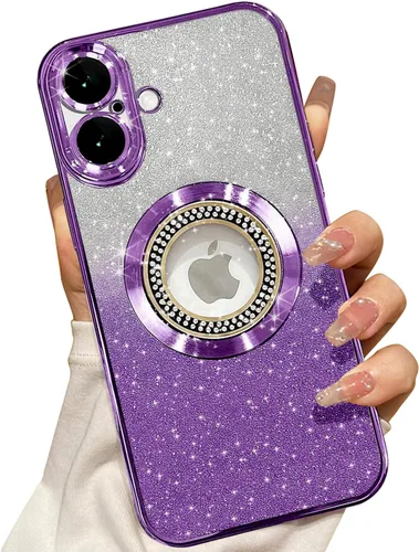 Miniatura 124 de Misscase Funda magnética con purpurina para iPhone 11 compatible con MagSafe, protección completa, delgada, a prueba de golpes, antiarañazos