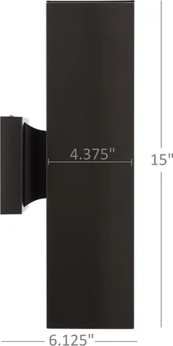 Miniatura 3 de Luminance F6892-44 - Lámpara de pared moderna para exterior del hogar, aplique de pared de aluminio, resistente a la intemperie para el exterior