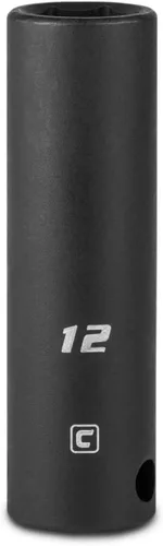 Miniatura 20 de Capri Tools 3/8 pulg. de cuadradillo, dado de impacto profundo métrico de 14 mm de 6 puntos, negro (5-3214)