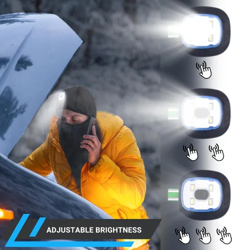 Miniatura 2 de Pasamontañas con luz LED recargable, resistente al agua, máscara térmica unisex de cara completa para actividades al aire libre, luz manos libres
