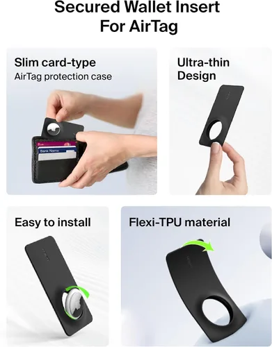 Miniatura 2 de Belkin Apple AirTag - Soporte seguro para cartera, soporte delgado y flexible, tamaño de tarjeta de crédito para bolso, bolso, bolsillo, mochila