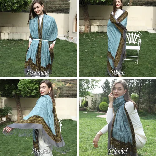 Miniatura 220 de DANA XU Manta de pashmina extragrande 100% de lana merina, bufanda de viaje, bufanda de cachemira para mujer, otoño e invierno, chal de gran