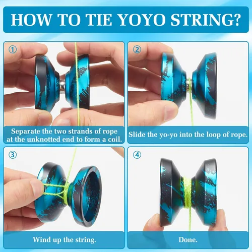 Miniatura 8 de YOYOSTUDIO Yoyo Profesional Responsivo Yoyo H17, Yoyos de Metal de Doble Propósito para Niños Principiantes, Rodamiento Yo Yo No Responsivo