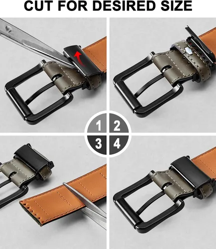 Miniatura 3 de BULLIANT Men Belt Multi Pack,Adjustable Leather Belt For Men Dress Casual Jeans Golf 1 38",Cut For Fit