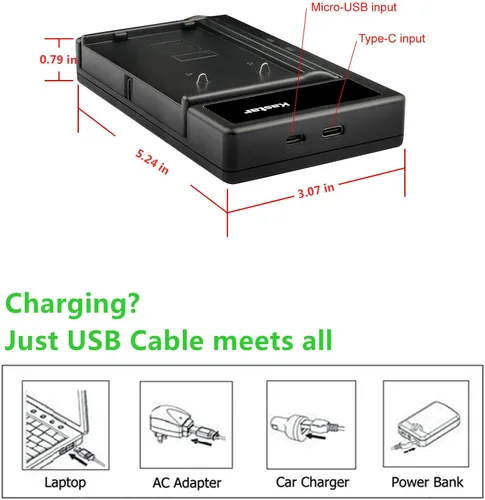 Miniatura 3 de Kastar Cargador de batería USB inteligente para Panasonic PV-IQ525 PV-L352 PV-L353 PV-L354 PV-L453 PV-L552 PV-L557 PV-L558 PV-L559 PV-L559D PV-L600