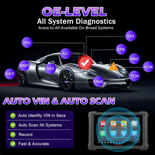 Miniatura 5 de Autel Escáner, escáner para carros en español, Autel MX900 con MV108, escáner OBD2, más de 40 reinicios, compatible con CAN FD/Do IP, todos