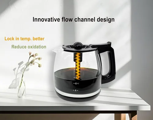 Miniatura 2 de Repuesto de cafetera de vidrio para 12 tazas, universal y ajustable, compatible con Mr Coffee, B&D, Hamilton Beach, Bella y Cuisinart, tapa y mango