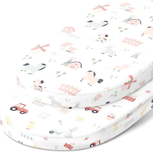 Sábanas ajustadas de moisés para moisés Fisher Price Soothing Motions, Stow and Go, Rock with Me y Soothing View – Suavemente suaves 100% algodón de