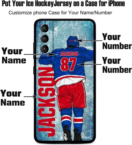 Miniatura 2 de Funda personalizada de bricolaje con nombre y número de hockey sobre hielo para Samsung Galaxy Note 20/20 Ultra 10 Pro Note 9 8, silicona líquida