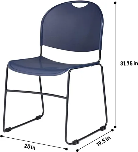 Miniatura 5 de OEF Furnishings OEF855-CL/4 Silla apilable comercial ultra compacta (azul marino, paquete de 4)