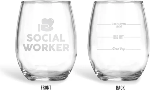 Miniatura 2 de Bad Bananas Regalos de trabajador social para mujeres, copa de vino sin tallo de 21 onzas, no te preguntes, compañero de trabajo de Lcsw - Regalos
