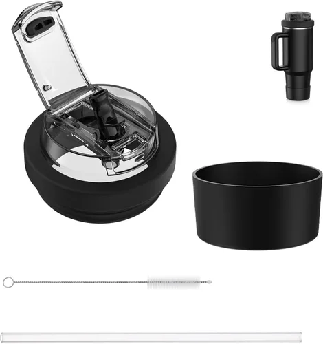 Miniatura 8 de Leakproof Flip Straw Lid Replacement for Stanley Quencher H2.0 Tumbler 40 OZ - Silicone Spill Proof Cup Top & Boot Set for Stanley, Dust-Proof Cover