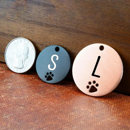 Miniatura 7 de Ultra Joys Etiquetas para perros personalizadas para mascotas, etiqueta de identificación de mascotas con pata hueca, placa para perro grabada