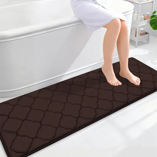 Miniatura 208 de OLANLY Alfombra de Baño de Espuma Viscoelástica de 24 x 16 pulgadas, Ultra Suave y Absorbente, Alfombras de Baño Antideslizantes, Cómodas, Lavables