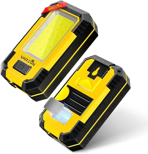 Miniatura 9 de WARSUN 3 piezas de luces de trabajo LED recargables, luz mecánica magnética portátil para reparación de automóviles, camping, 30 W, 1200 lúmenes