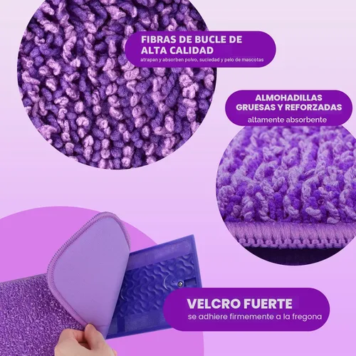 Miniatura 3 de HOMEXCEL Almohadillas de microfibra reutilizables para mopa Swiffer PowerMop, repuestos de almohadillas Power Mop para trapeador de spray