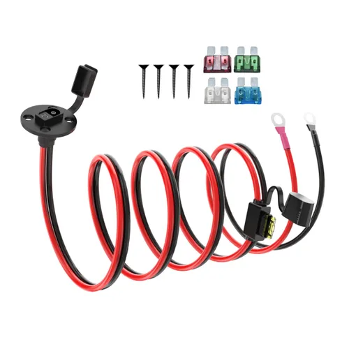 Miniatura 8 de ELFCULB Cable de extensión de conectores de batería SAE de 3.3 pies 10 AWG con 5 fusibles compatible con cargador de batería de generador solar, SAE