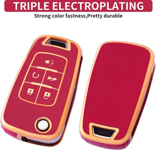 Miniatura 30 de XIYANG TRADE Funda para llavero Chevy con llavero, funda de TPU suave para llave de protección completa para Camaro Cruze Equinox Malibu Impala