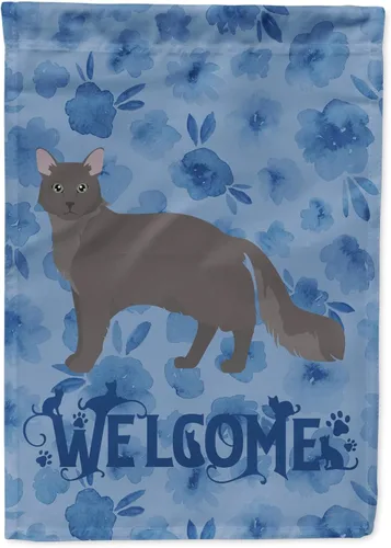 Miniatura 107 de Caroline's Treasures CK4813CHF - Bandera de bienvenida con gato abisinio azul, manga grande, para porche, para colgar en la pared, poliéster