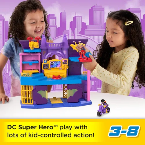 Miniatura 2 de Set de juego de Super Amigos DC figuras de acción de Batichica y escondite de Fisher-Price Imaginext con 2 figuras y 5 accesorios para juego de rol