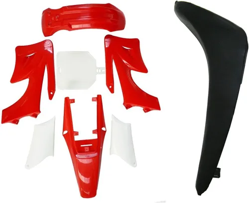 Miniatura 6 de Kit de carenado de plástico, piezas de guardabarros y asiento negro para Apollo 110cc 125cc 150cc Pit Dirt Bike (4naranja + 3blanco)