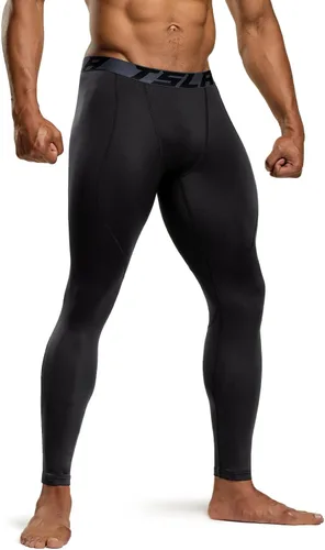 TSLA - Paquete de 1 o 2 pantalones térmicos de compresión para hombre, leggings deportivos y mallas para correr, pantalones para usar como primera