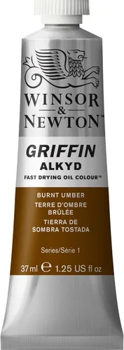Miniatura 34 de Winsor & Newton Griffin Alkyd - Pintura al óleo de secado rápido, tubo de 1.25 onzas líquidas, Siena quemada