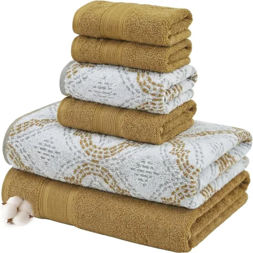 Miniatura 13 de Modern Threads Amaris - Juego de 6 toallas reversibles de jacquard teñido con hilo, toallas de baño, toallas de mano y paños de lavado