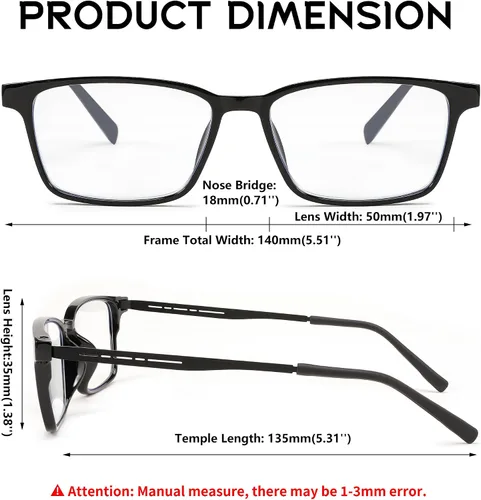 Miniatura 6 de FEISEDY Ligero TR90 Flexible Titanium B Rectángulo Gafas De Lectura Anti-Azul Luz Gafas B0018