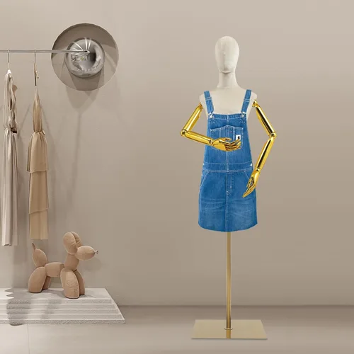 Miniatura 3 de Torso de maniquí femenino con cabeza y brazos posables, forma de vestido ajustable en altura, soporte de medio maniquí, maniquí de ropa con Blanco