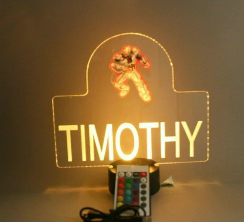 Miniatura 2 de Cyborg Superheroes Figura de acción Diseño de luz nocturna LED Lámpara de mesa de escritorio para niños de eficiencia energética Decoración