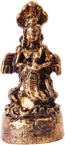 Miniatura 2 de Purpledip Rara estatua miniatura Nag Kanya en postura sentada; regalo coleccionable único (11416)