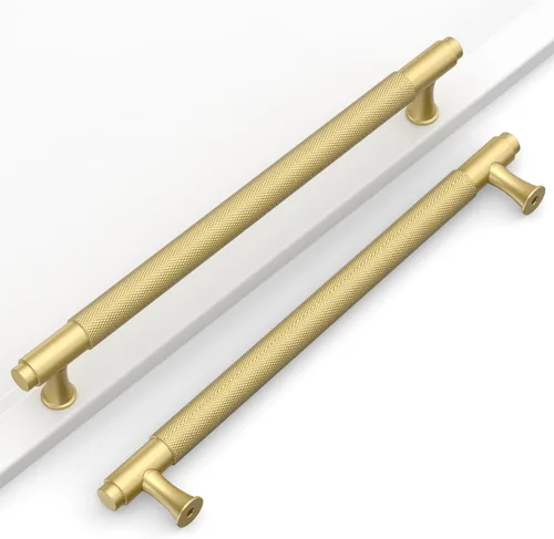 Miniatura 34 de Paquete de 10 tiradores dorados de 5 pulgadas (128 mm) para armarios con estrías, tiradores para cajones de cocina, herrajes para armarios