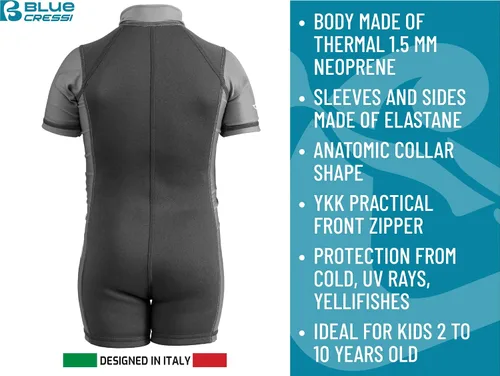 Miniatura 4 de Cressi Traje de baño de manga corta para niños en neopreno de 0.059 in para niños y niñas de 2 a 10 años. Traje de baño para niños: diseñado