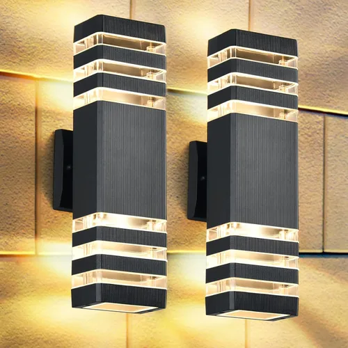 Miniatura 12 de DASTOR Lámpara de Pared Moderna para Exteriores, Luminaria Negra para Exteriores Montaje en Pared, Cuerpo de Aluminio Luces Exteriores para Casa