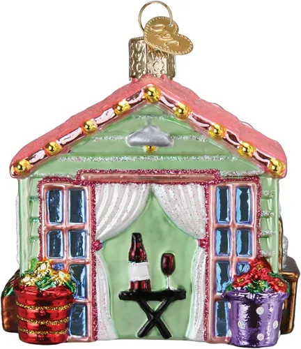 Miniatura 2 de Old World Christmas She Shed - Adorno de cristal soplado para árbol de Navidad, decoración navideña hecha a mano, colección de jardín