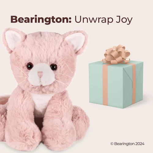 Miniatura 5 de Bearington Mew Mew The Pink Kitty - Peluche de 10.5 pulgadas, peluche de gato, gato Stuffy
