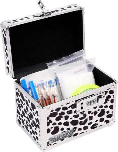 Miniatura 13 de Vaultz Caja de Seguridad para Medicamentos con Cerradura - 5 x 7 x 5 Pulgadas - Caja Fuerte Segura con Cerradura de Combinación - Ideal para Negro