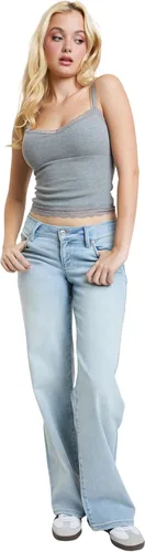 Miniatura 7 de YMI Pantalones de Elastano para Mujer YMI Jeans de Cintura Baja y Pierna Ancha Wannabettabutt