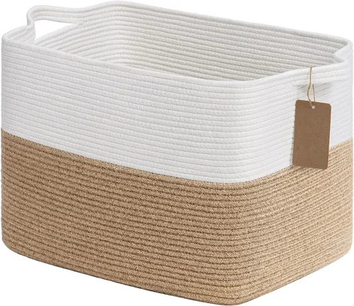Miniatura 13 de Goodpick Cesta de Almacenamiento Negra para Estantes, Cestas Tejidas para Almacenamiento, Cestas de Almacenamiento de Juguetes para Niños, Cesta