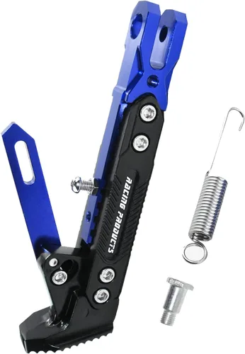 Miniatura 10 de Pata de cabra CNC ajustable para motocicleta, soporte universal de aluminio para motor y scooter, pata lateral modificada, accesorios de motocicleta