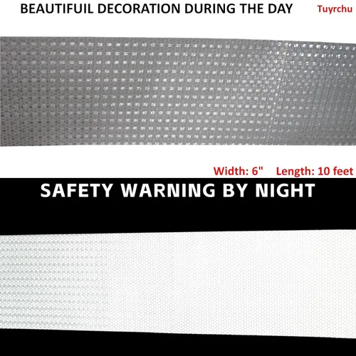 Miniatura 3 de Cinta reflectante que no se decolora, color blanco, de 6 pulgadas de ancho, tiras adhesivas de advertencia de seguridad impermeables para exteriores