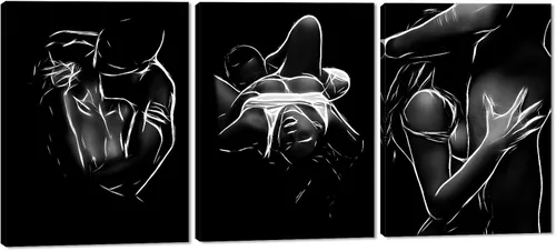 Miniatura 21 de Novatique 3 piezas de arte de pared sexy en blanco y negro para parejas desnudas, decoración de pared abstracta de amor para mujeres y hombres, arte