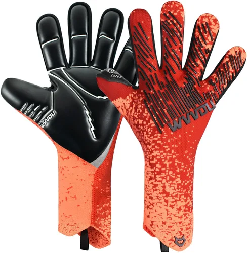 WVVOU Guantes de Portero de Fútbol para Jóvenes y Adultos (Talla 7-10, 3 Estilos) Guantes de Portero de Alto Rendimiento Guantes de Fútbol Naranja