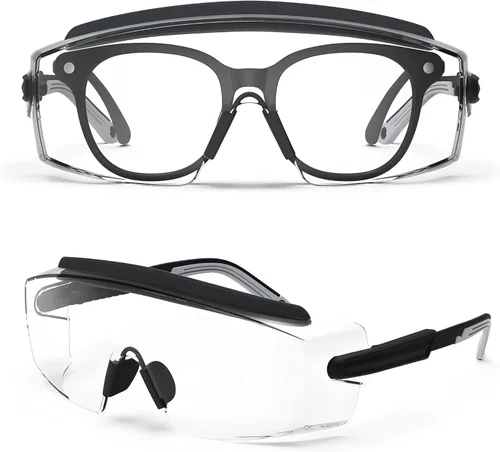 Miniatura 2 de Gafas de seguridad antivaho Gafas de seguridad sobre gafas protectoras con lentes antiarañazos ajustables Negro