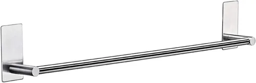 Toallero para toallas de baño, resistente 3M, autoadhesivo, para colgar toallas de mano, de acero inoxidable montado en la pared, para baño, cocina,