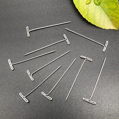 Miniatura 6 de 150 alfileres en T, alfileres de costura para bloquear tejer, modelar, hacer pelucas y manualidades, alfileres rectos, acero inoxidable, niquelados