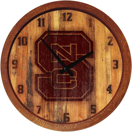Miniatura 89 de The Fan-Brand NCAA Oklahoma Sooners: Reloj de pared con parte superior de barril de imitación para decoración de bar, decoración de fiesta