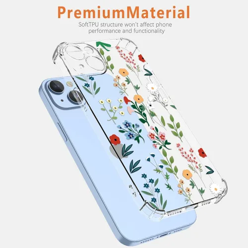 Miniatura 5 de Funda para Redmi Note 11 Pro, Redmi Note 12 Pro 4G transparente con diseño TPU absorción de golpes Slim Flower Garden Pattern Protective Back Cover