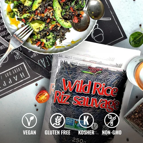 Miniatura 7 de 1 paquete de 8 onzas de arroz silvestre, todo natural, sin gluten, sin OMG, kosher y vegano puro de grano largo, alimento saludable para toda